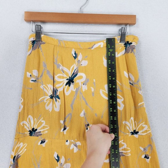 Oneill Skirt Womens Small Yellow Floral Maxi Double Slit Beach Swim Cover Casual - Picture 8 of 16
